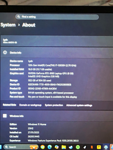 Acer nitro an515 i7 - 5, an515-58